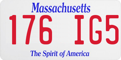 MA license plate 176IG5