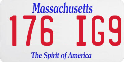 MA license plate 176IG9