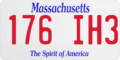 MA license plate 176IH3