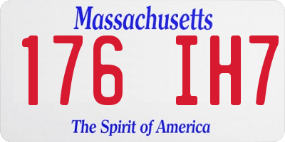 MA license plate 176IH7