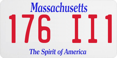 MA license plate 176II1