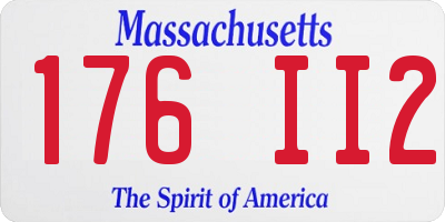 MA license plate 176II2