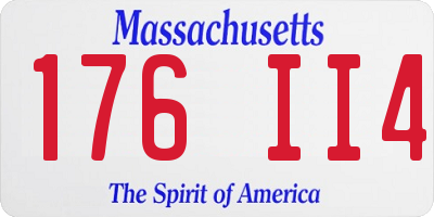 MA license plate 176II4