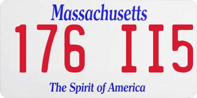 MA license plate 176II5