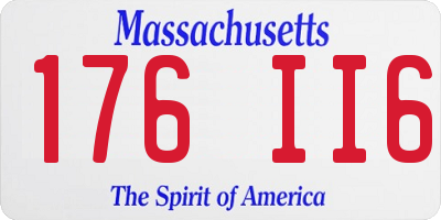 MA license plate 176II6