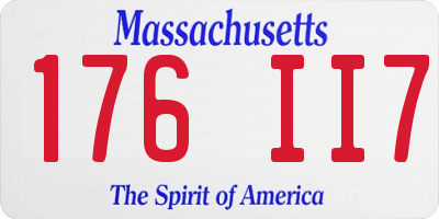 MA license plate 176II7
