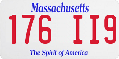 MA license plate 176II9