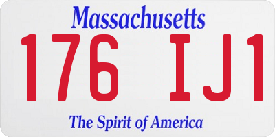 MA license plate 176IJ1