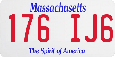 MA license plate 176IJ6