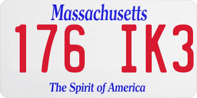 MA license plate 176IK3