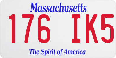 MA license plate 176IK5