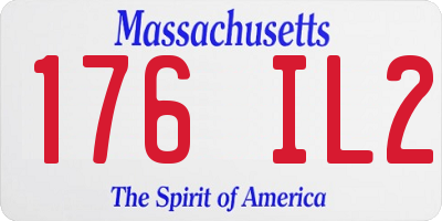 MA license plate 176IL2