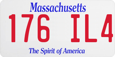 MA license plate 176IL4