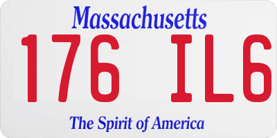 MA license plate 176IL6
