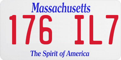 MA license plate 176IL7