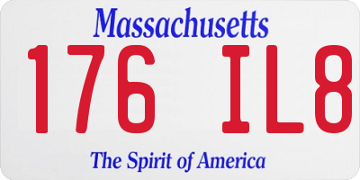 MA license plate 176IL8
