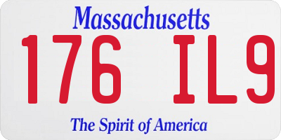 MA license plate 176IL9