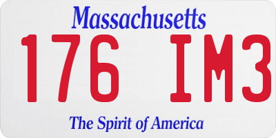 MA license plate 176IM3