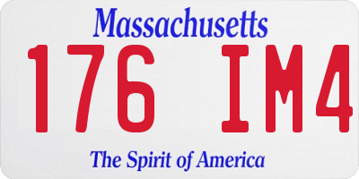 MA license plate 176IM4