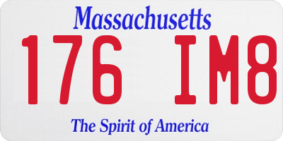 MA license plate 176IM8