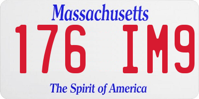 MA license plate 176IM9