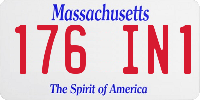 MA license plate 176IN1