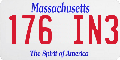 MA license plate 176IN3
