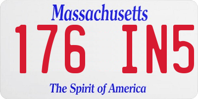 MA license plate 176IN5