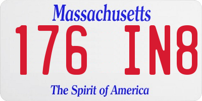 MA license plate 176IN8