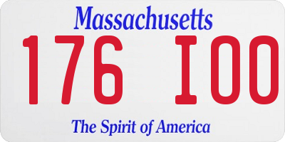 MA license plate 176IO0