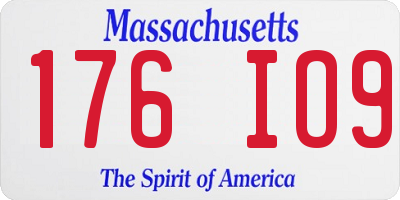 MA license plate 176IO9