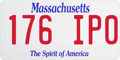 MA license plate 176IP0