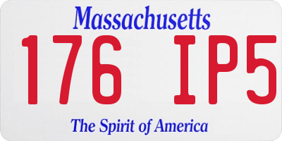 MA license plate 176IP5