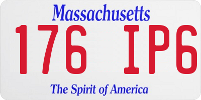 MA license plate 176IP6