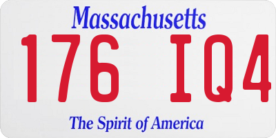 MA license plate 176IQ4