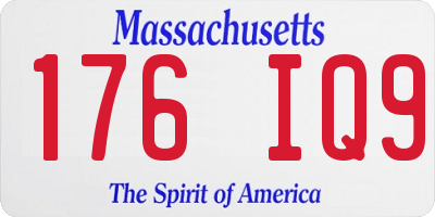 MA license plate 176IQ9