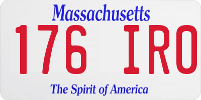 MA license plate 176IR0