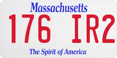 MA license plate 176IR2