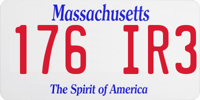 MA license plate 176IR3
