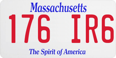 MA license plate 176IR6