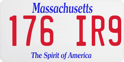MA license plate 176IR9