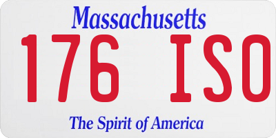 MA license plate 176IS0