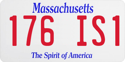 MA license plate 176IS1