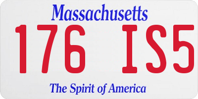 MA license plate 176IS5
