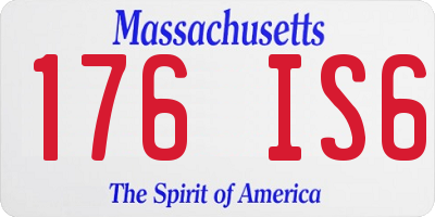MA license plate 176IS6