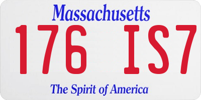 MA license plate 176IS7