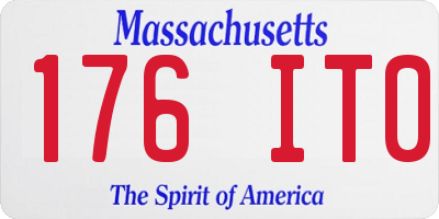 MA license plate 176IT0