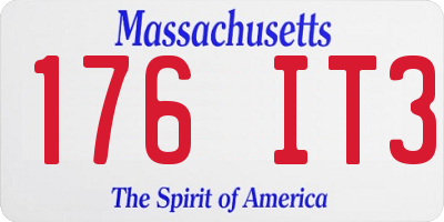 MA license plate 176IT3