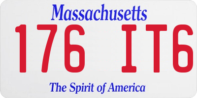 MA license plate 176IT6