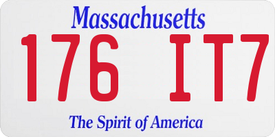 MA license plate 176IT7